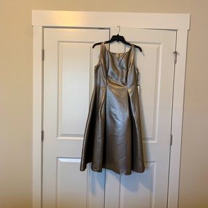 Adrianna Papell  tea-length metallic cocktail dress